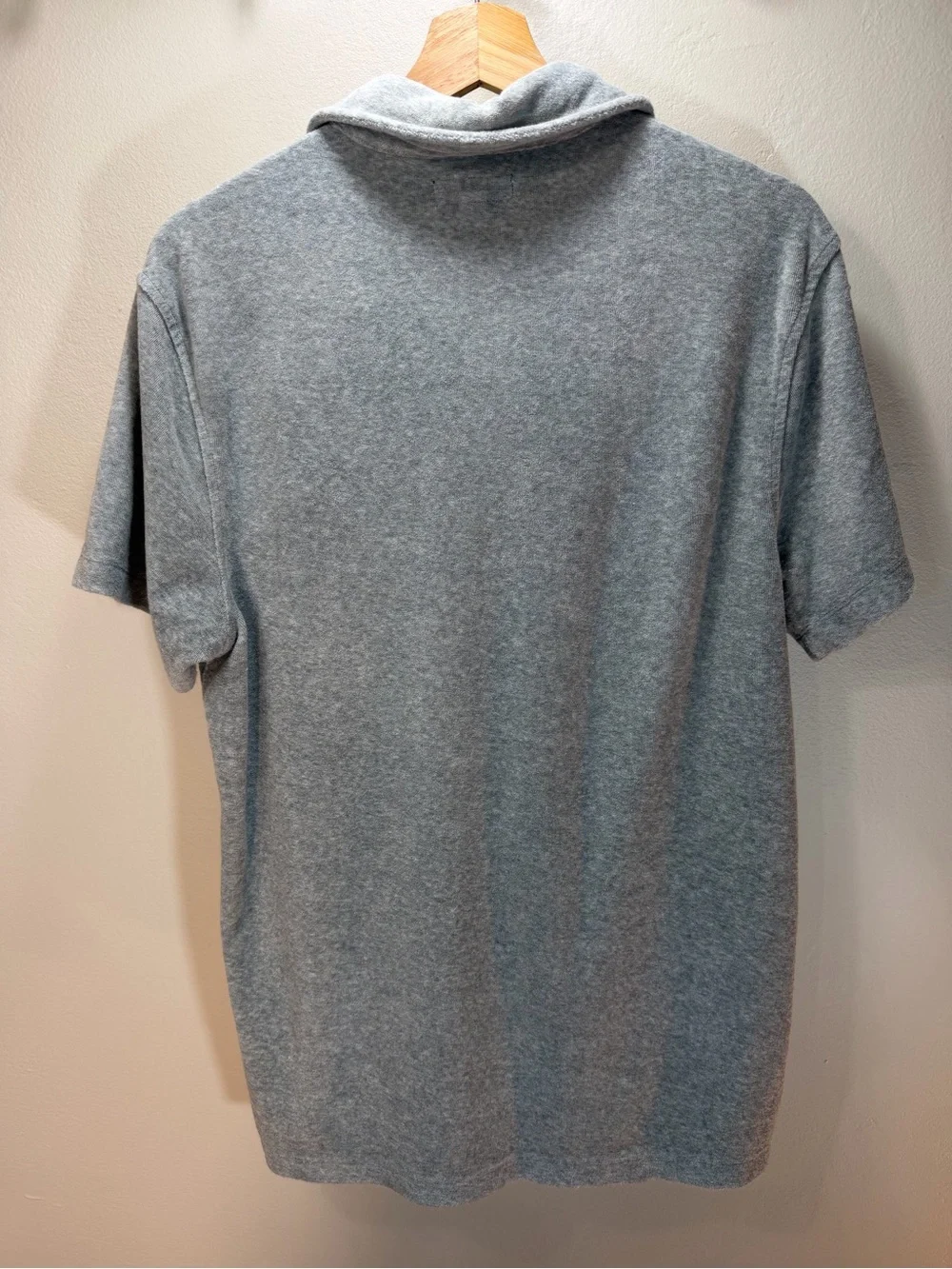 J. Crew Men’s Heather Gray Terrycloth Polo Shirt with Pocket